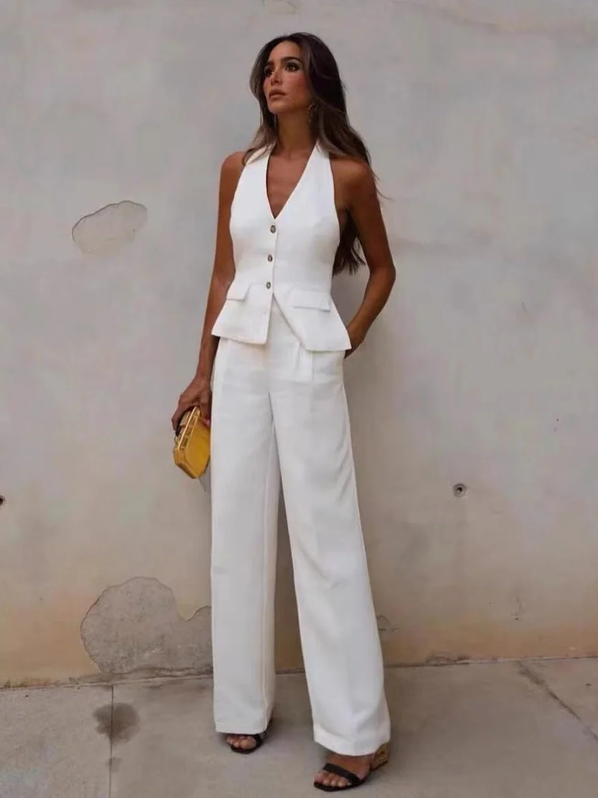 ModaFesta - waist-coat-pant-set-white 